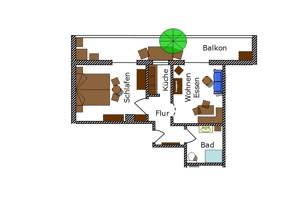 Grundriss Ferienwohnung Frühlingshof Reit im Winkl